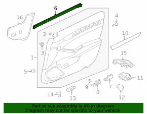 Inner front left glass seal for Honda Accord 18-22