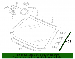 Right windshield molding Honda Accord 18-22 broken
