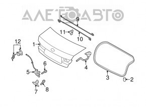 Trunk lid hinge right Hyundai Sonata 11-15