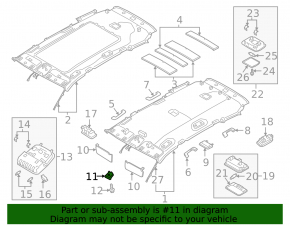 Hyundai Santa FE 19-23 passenger sun visor mounting hook, gray
