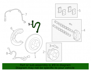 Rear left brake hose for Lexus LS 07-17 RWD