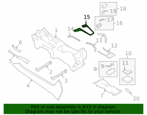Black center console trim, front left side, Porsche Cayenne 19-23