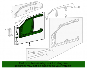 Central left body pillar Mercedes X167 GLS 450 580 20-26