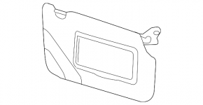 Right visor Ford Focus mk3 11-18 grey, without hook