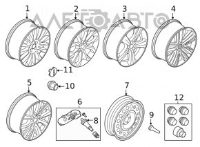 Wheel disk R18 Lincoln MKC 15- type 2 curb