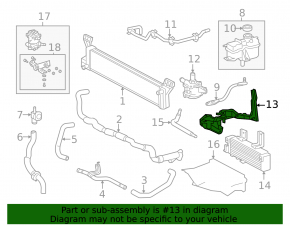 Bracket of the gearbox cooling radiator Toyota Highlander 11-13 hybrid, metal, rusty, broken bolt
