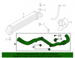 Left pipe Lincoln MKC 15-19 2.0T 1 part