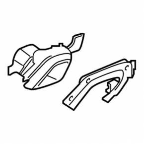 Left muffler tip Ford Edge 19-24 with bracket, ST, ST-Line, bracket broken