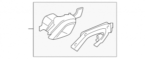 Left muffler tip Ford Edge 19-24 with bracket, ST, ST-Line, bracket broken