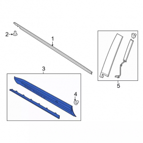 Door trim lower front left Ford Explorer 20- with chrome molding