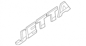Emblem with the inscription "JETTA" on the trunk lid of the VW Jetta 22-24