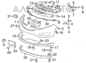 Seagull radiator grill bracket Chevrolet Volt 11-15 without lower bracket