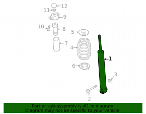 Rear left shock absorber VW Atlas 18-26