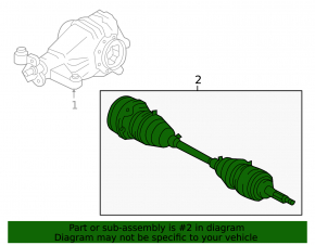 Drive axle shaft rear right Lexus IS350 06-13 rusty