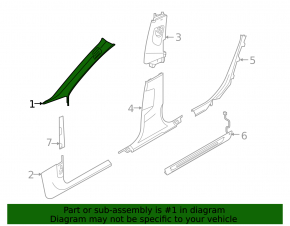 Front pillar trim upper left Audi A6 C8 19-23 gray