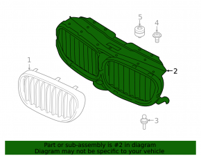 Upper radiator deflector blinds assembly BMW 5 G30 17-23 with actuator, under the camera, sand, actuator defect