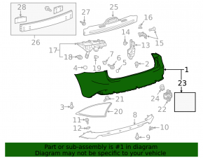 Lexus IS 14-16 rear bumper
