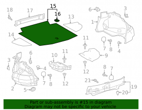 Central trunk floor ES250 ES300h ES350 19-26