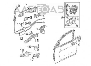 Door hinge upper rear left Acura ILX 13-