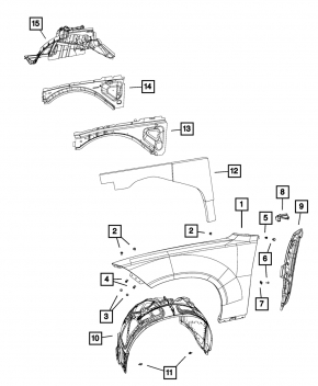 Front right fender liner Dodge Charger 15-20 rest 3.6 5.7