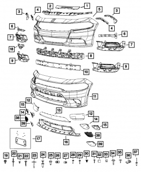 Front Bumper Air Duct Left Dodge Charger 15-23 Rest