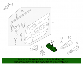 Front Left Window Regulator Subaru Impreza WRX GH 08-14