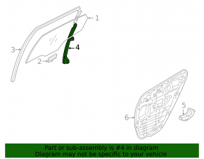 Rear right door glass guide Hyundai Azera 12-17