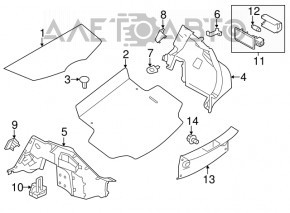 Nissan Leaf 13-17 black trunk floor