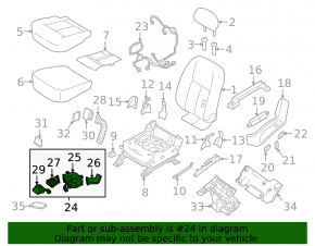 Nissan Murano z52 15-24 passenger seat ventilation motor with air duct