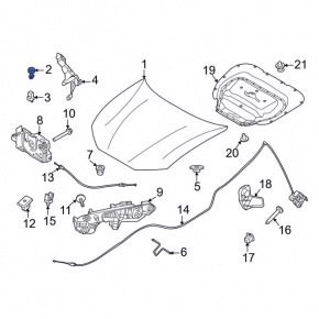 Hood bumper left Ford Mustang Mach-E 21-23 front