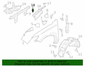 Hood bumper left Ford Mustang Mach-E 21-23 front