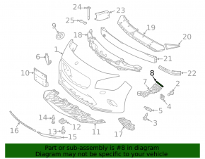Front bumper mount wing left Mercedes CLA 17-19