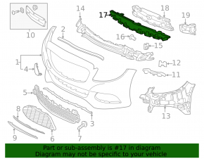 Front bumper bracket central upper Mercedes C-class W205 15-18