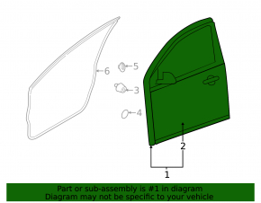 Door bare front left Nissan Versa 12-19 usa