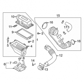 Air filter housing lower part Ford Explorer 20- 2.3T