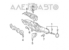 Exhaust manifold with catalytic converter Mazda6 09-11 2.5