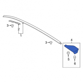 Right tailgate hinge trim Ford Escape MK4 20- without panorama