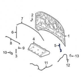 Hood hinge left Ford Bronco Sport 21-25