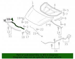 Rear hood seal Mazda CX-9 16-