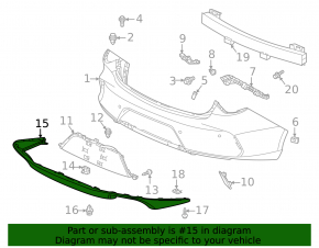 Acura TLX 20-25 Rear Bumper Lip Without Type S