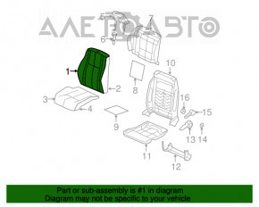 Driver's seat Jeep Compass 11-14 without airbag, black leather