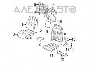 Driver's seat Jeep Compass 11-14 without airbag, black leather