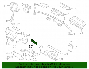 Front panel trim center lower Volvo XC90 16-22 under the tree, walnut