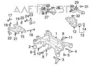 Rear subframe burr, rear right BMW X5 X6 E70 E71 07-13