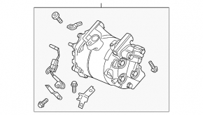 Honda CRV 12-14 air conditioning compressor housing broken, for spare parts