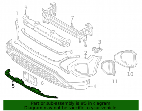 VW Atlas 24-25 front bumper lip trim, silver, scratches