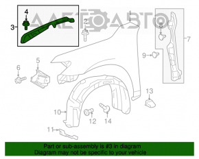 Seal wing hood-wing right Toyota Camry v50 12-14 usa