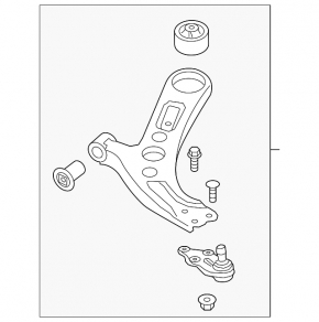 Lower control arm, front right, Kia Soul 14-19