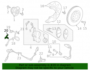 Lower brake hose bracket front right Audi A3 8V 15-20