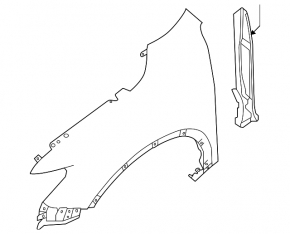 Front right wing Nissan Rogue 14-20 black G41